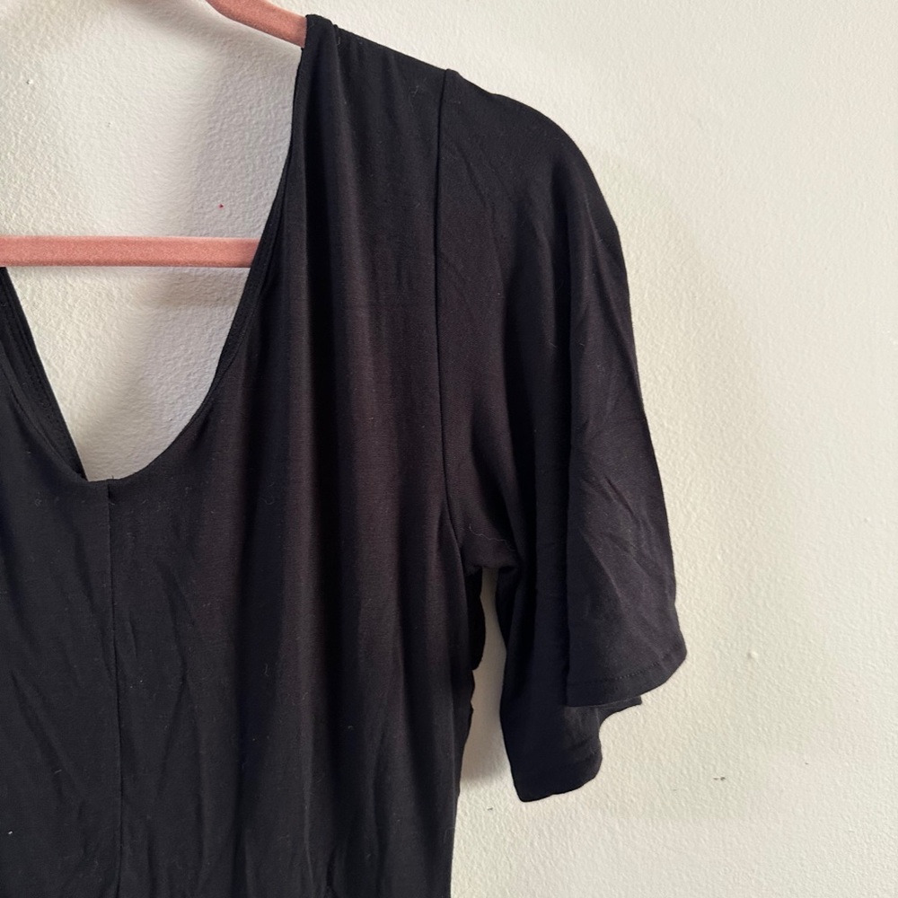 Z SUPPLY Flutter Sleeve Black Dress SIZE SMALL 2 4 All-Occasion Formal V-Neck - Picture 8 of 8